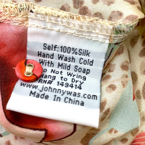 Johnny Was Silk Hera Calia Tunic Size Small - Picture 11 of 14